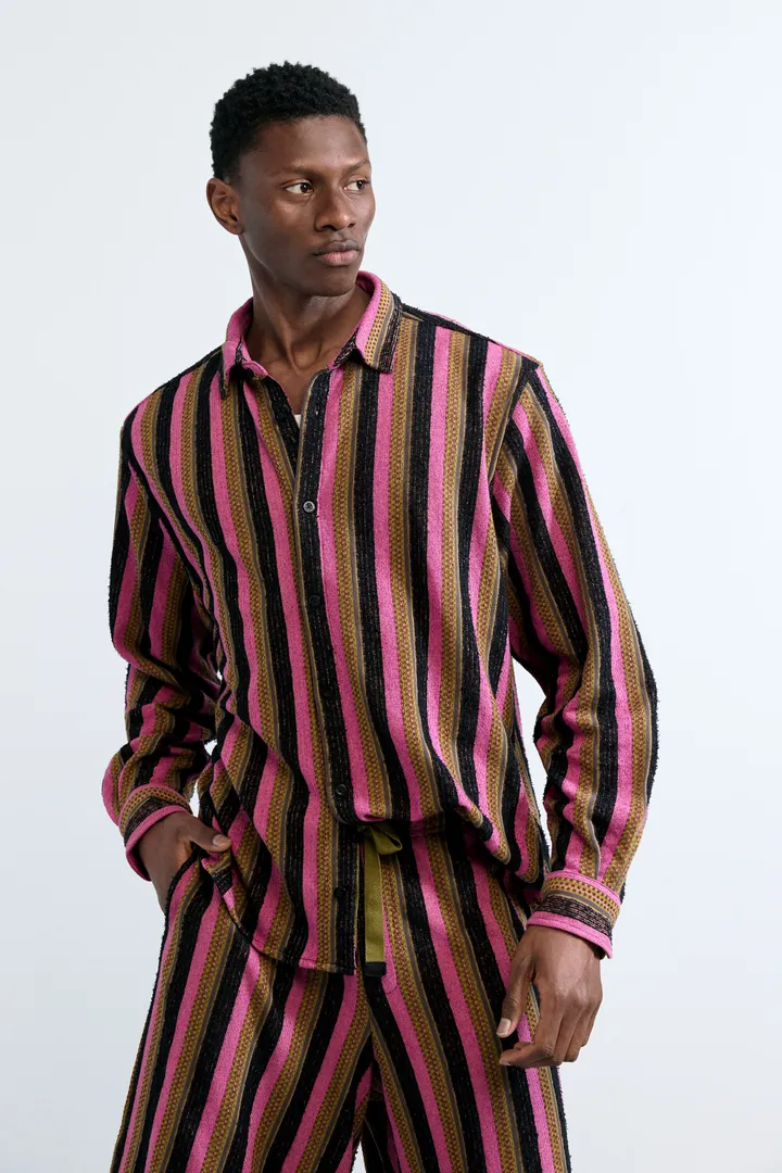 Desigual, Camisa rayas bicolor, Hombre, Rojo, L