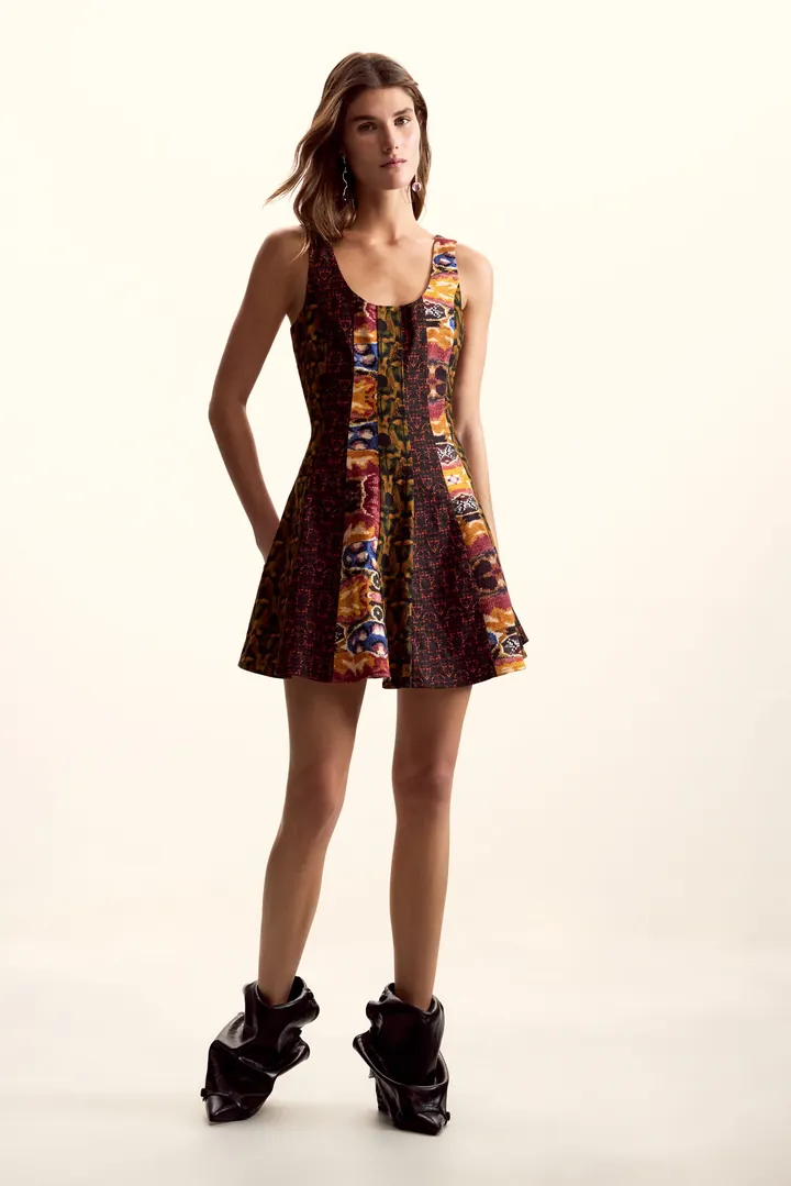 Desigual, Vestido tirantes  diseñado por Mr. Christian Lacroix, Mujer, Algodon, Verde, L