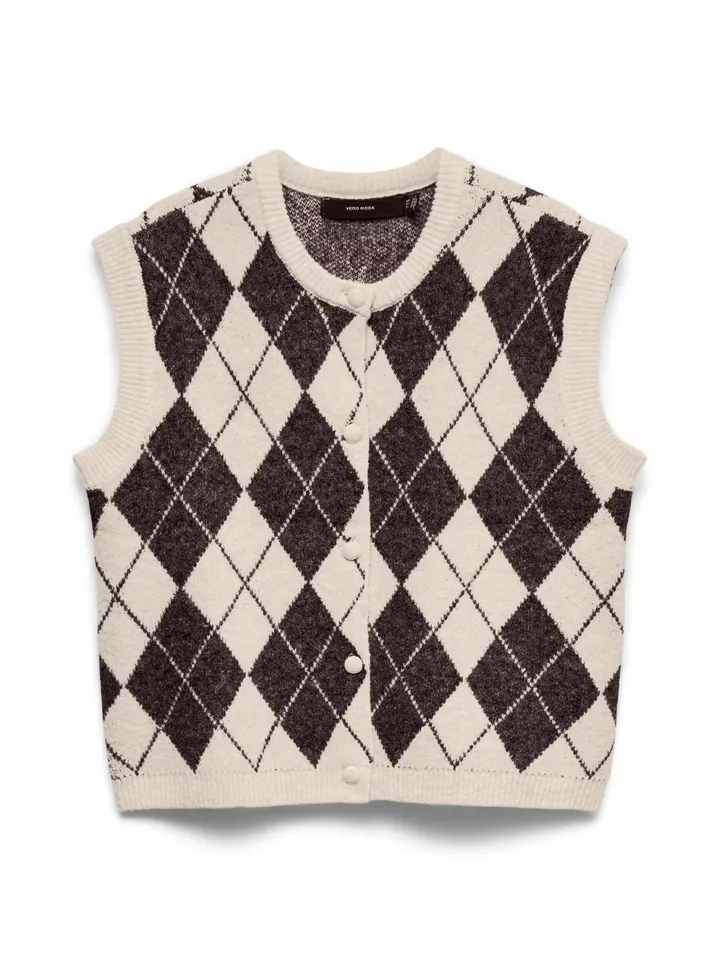 VERO MODA Chaleco beige / marrón
