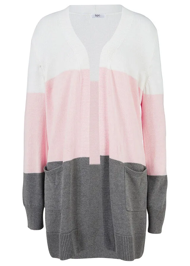 Chaqueta ancha de punto con manga larga