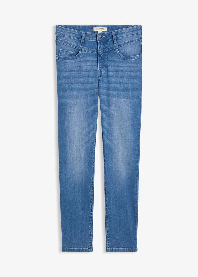 Vaqueros skinny con corte cropped y talle alto