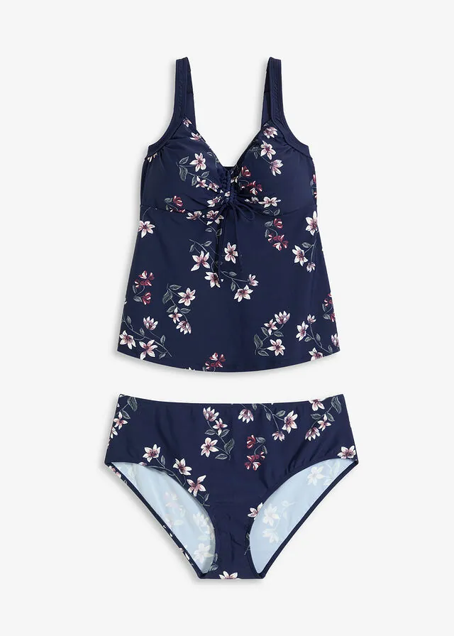 Tankini (2 piezas) con fruncido
