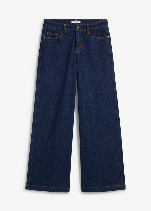 Vaqueros de pernera ancha, mid waist, largo completo