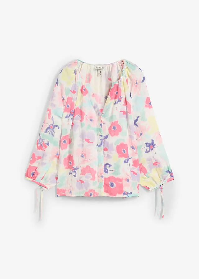 Blusa de muselina de algodón puro