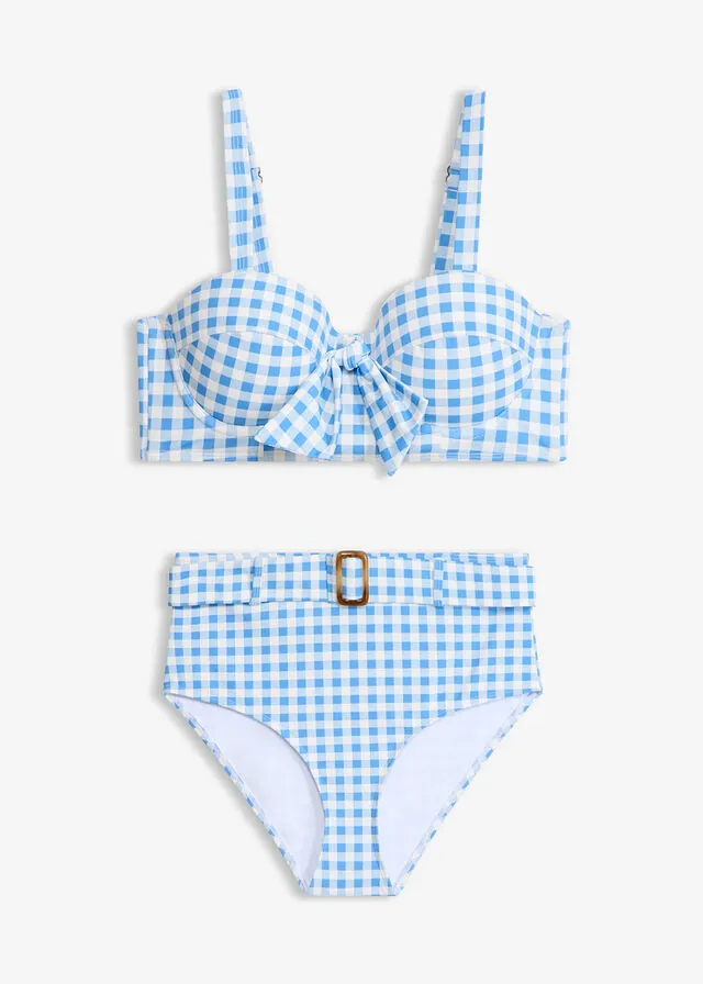Bikini con aros y braguita de talle alto (2 piezas)