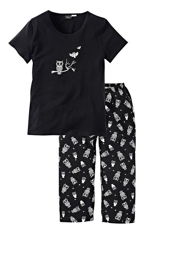 Pijama capri con mangas cortas
