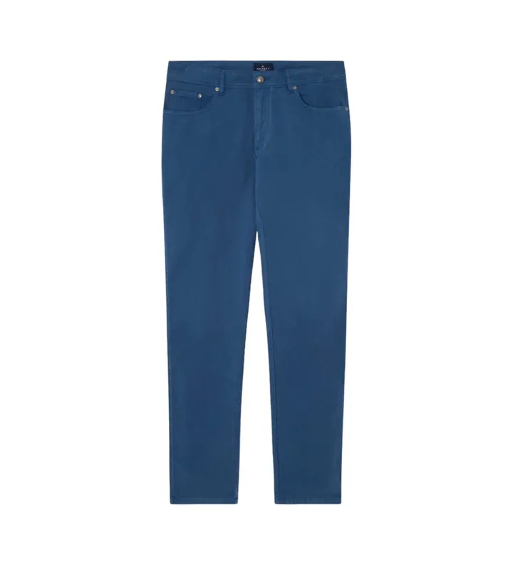 Hackett London para hombre. HM212491 Pantalón 5 Bolsillos Regular azul (32/28), Casual, Algodón