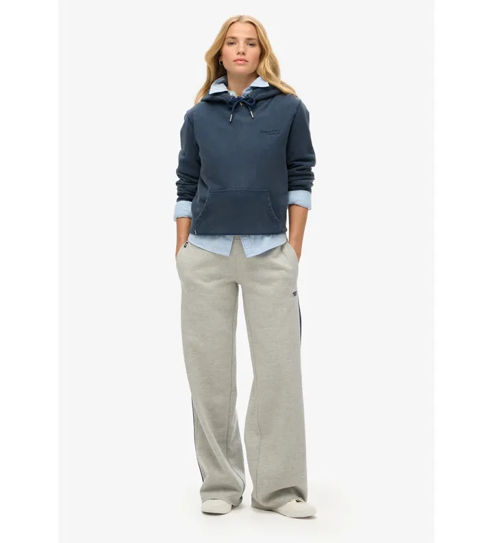 Superdry para mujer. W7011096A Pantalón jogger recto con logotipo Essential gris (L), Casual, Deportivo, Multideporte