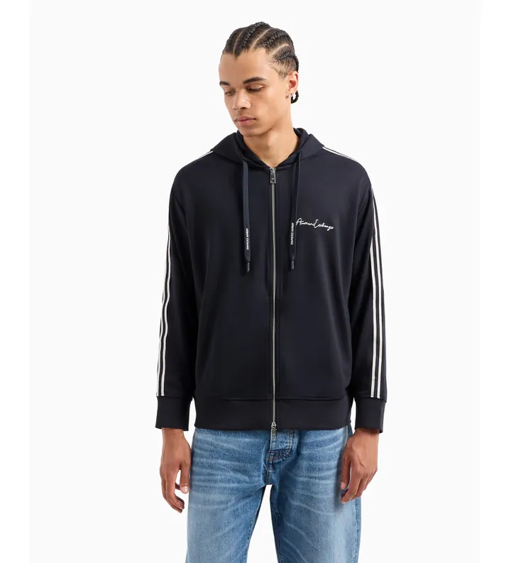 A|X Armani Exchange para hombre. 8NZMSHZ9N1Z1583 Sudadera elástica marino (L), Casual, Poliéster