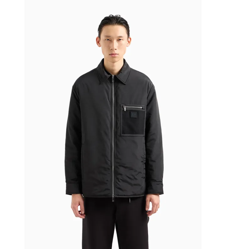 A|X Armani Exchange para hombre. XM000031AF10323UC001 Abrigo Caban negro (S), Casual, Poliéster
