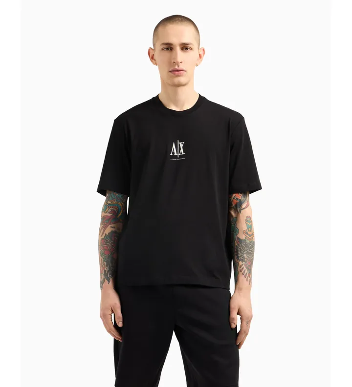 A|X Armani Exchange para hombre. XM000363AF12308UC001 Camiseta de manga corta negro (L), Casual, Algodón