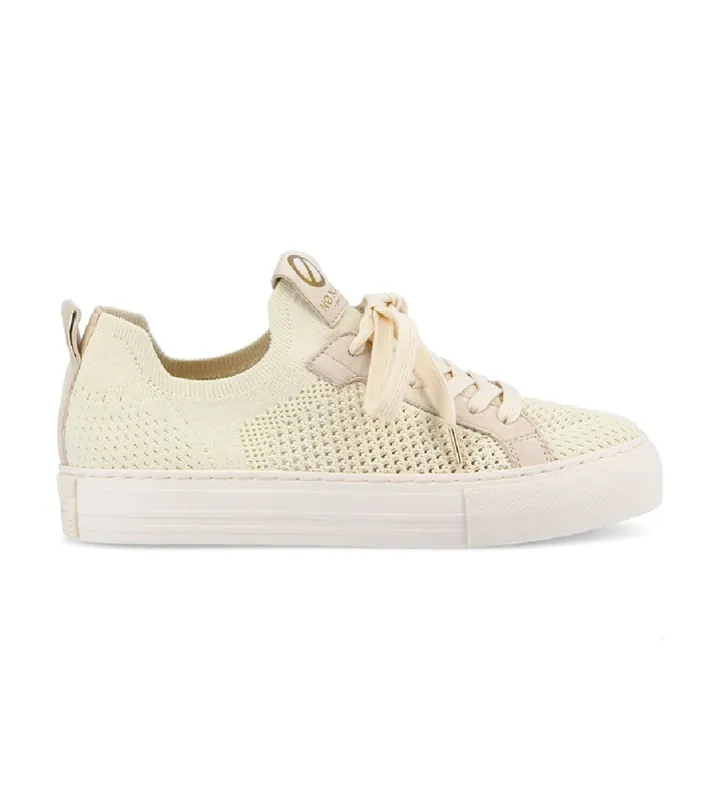 NO NAME para mujer. KNGHFX0 Zapatillas de tejido con cierre de cordones beige (36), Tela, Plano, Casual