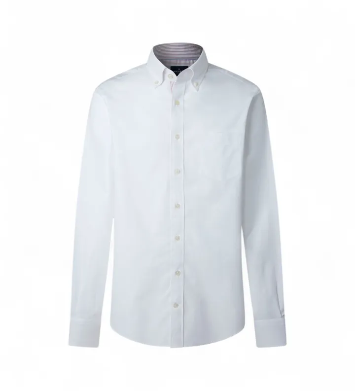 Hackett London para hombre. HM3010513 Camisa Oxford Multi blanco (S), Casual, Fiesta, Algodón, Clásico, Manga larga