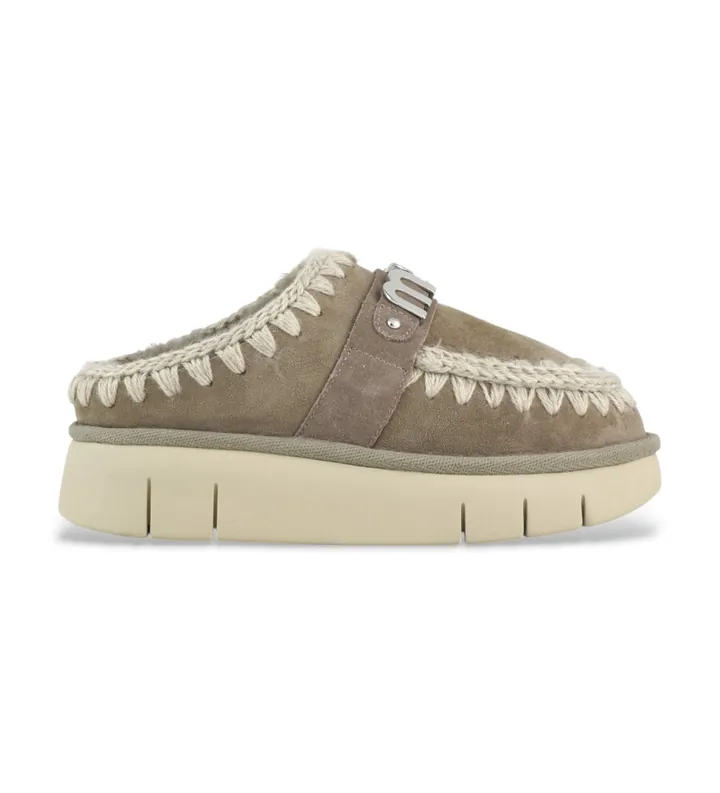 Mou para mujer. MU.FW531001A Zuecos de Piel Bounce marrón verdoso (37), 3 a 5cm, Ninguno, Casual