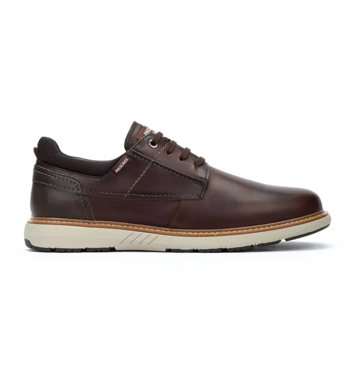 Pikolinos para hombre. M8D-4292C1 Zapatos de Piel Bilbao marrón oscuro (39), Plano, Cordones, Casual