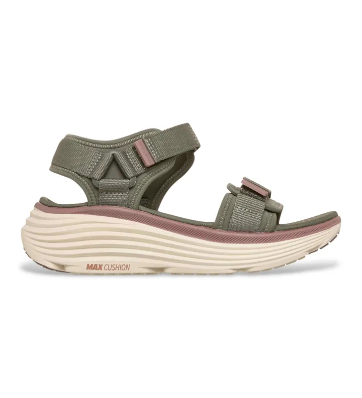 Skechers para mujer. 141755 Sandalias Webbing Quarter Strap verde (41), 3 a 5cm, Velcro, Casual
