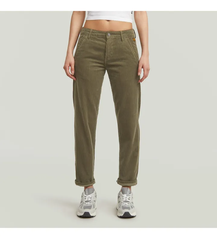 G-Star para mujer. D25257-E169-C249 Pantalón Kate Boyfriend Chino verde (27/32), Casual, Algodón