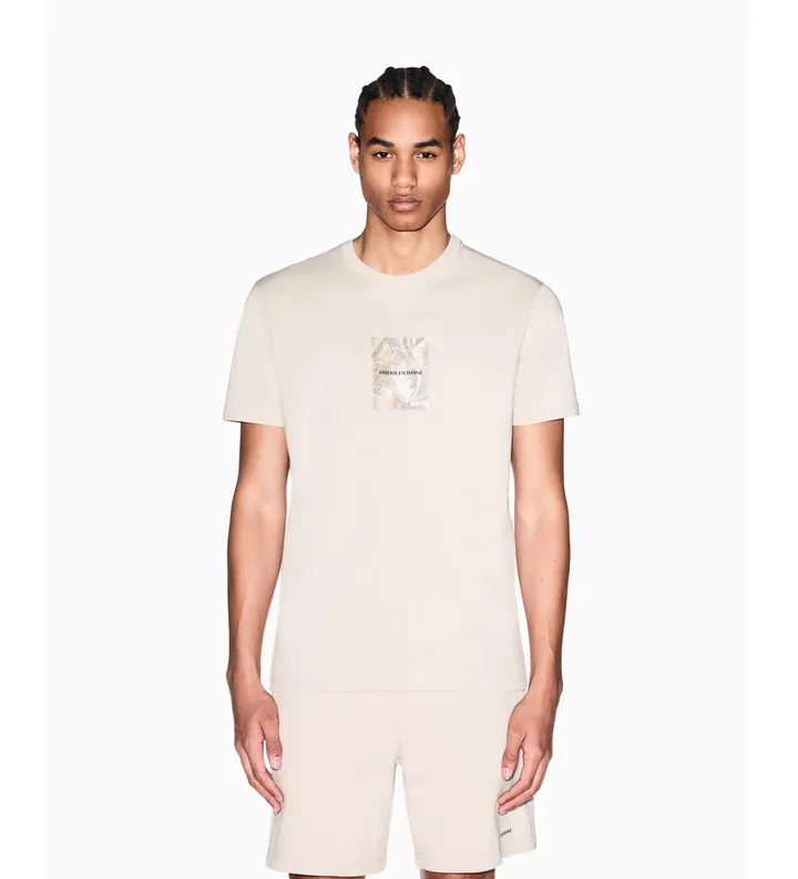 A|X Armani Exchange para hombre. XM002501AF10356U1148 Camiseta Regular fit Classic beige (L), Casual, Algodón, Manga corta