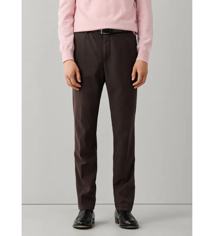 Hackett London para hombre. HM2100188 Pantalón Devon Texture marrón (31/30), Casual, Algodón, Clásico
