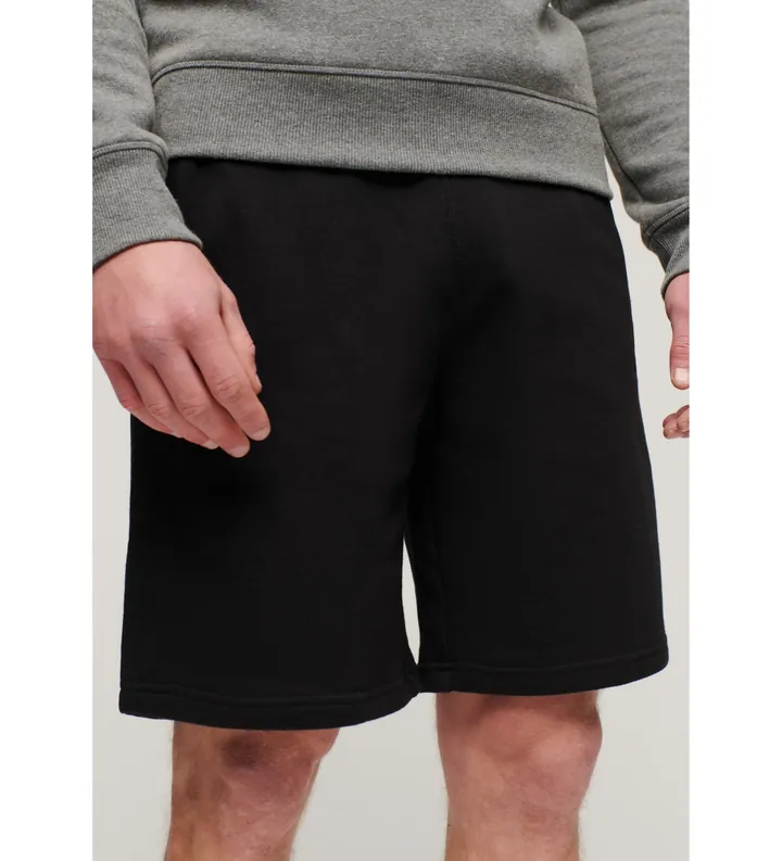 Superdry para hombre. M7110427A Pantalones cortos de punto con logotipo Essential (M), Negro, Casual, Algodón
