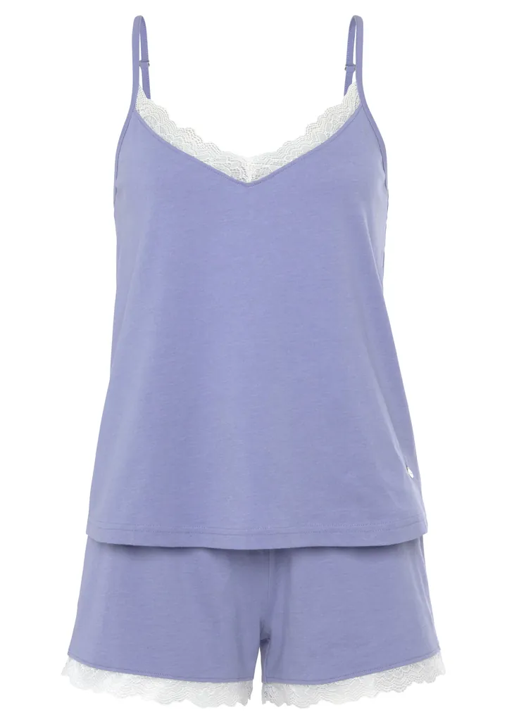 s.Oliver Pijama de pantalón corto azul paloma / blanco