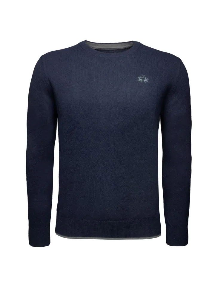 La Martina Jersey kitt / azul oscuro