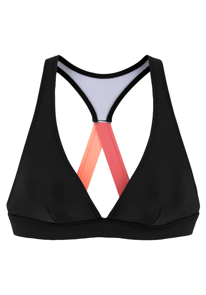 LASCANA ACTIVE Top de bikini deportivo negro