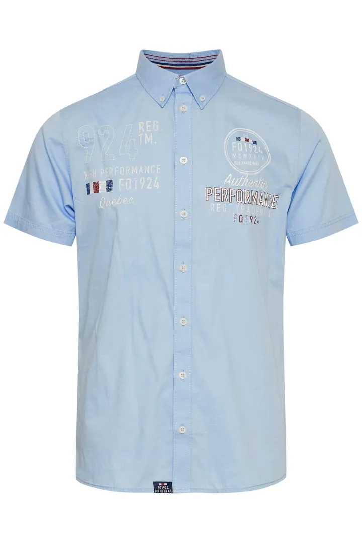 FQ1924 Camisa 'Rontus' azul claro / azul oscuro / marrón claro / blanco