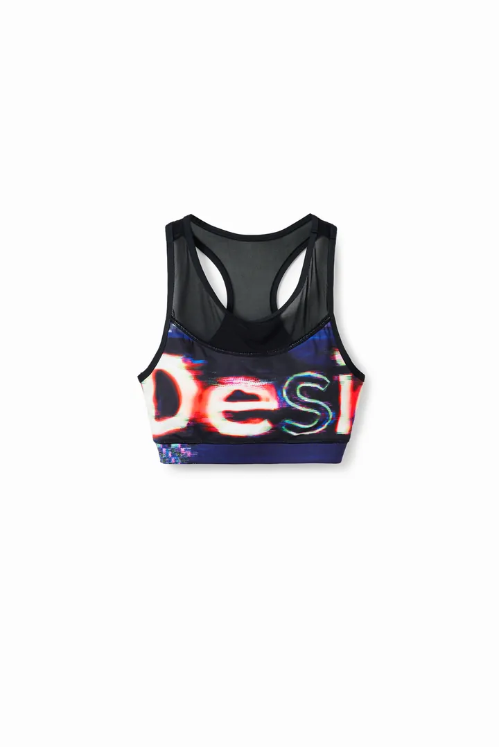 Desigual, Top sport logo, Negro, L
