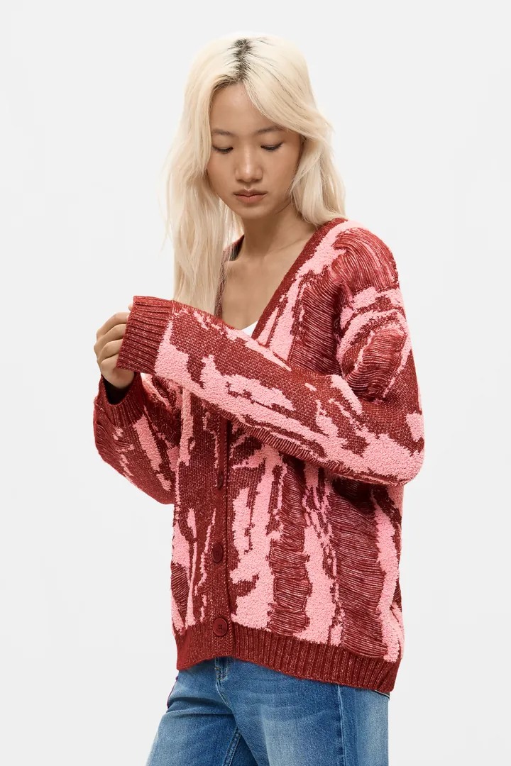 Desigual, Cárdigan Punto Grueso, Mujer, Rojo, L