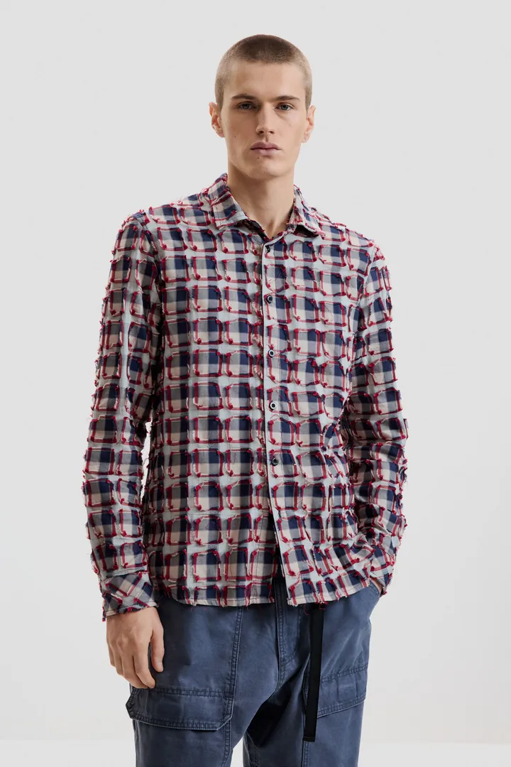 Desigual, Camisa cuadros, Hombre, Algodon, Rojo, L