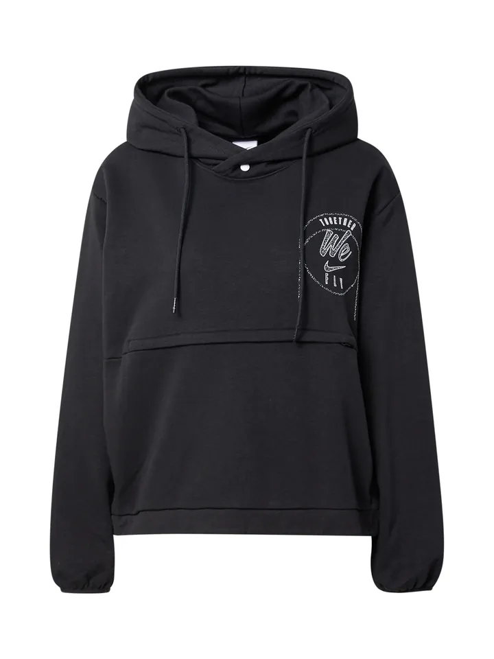 NIKE Sudadera negro / blanco