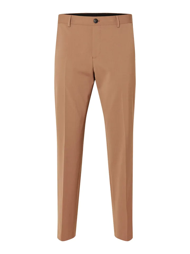 SELECTED Pantalón de pinzas 'Liam' camelo