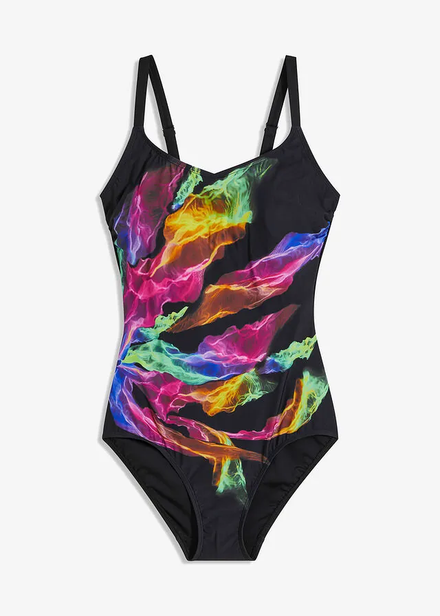 Bañador moldeador con estampado de arcoiris.