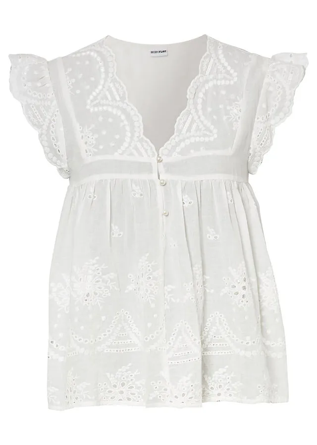 Blusa ancha con encaje