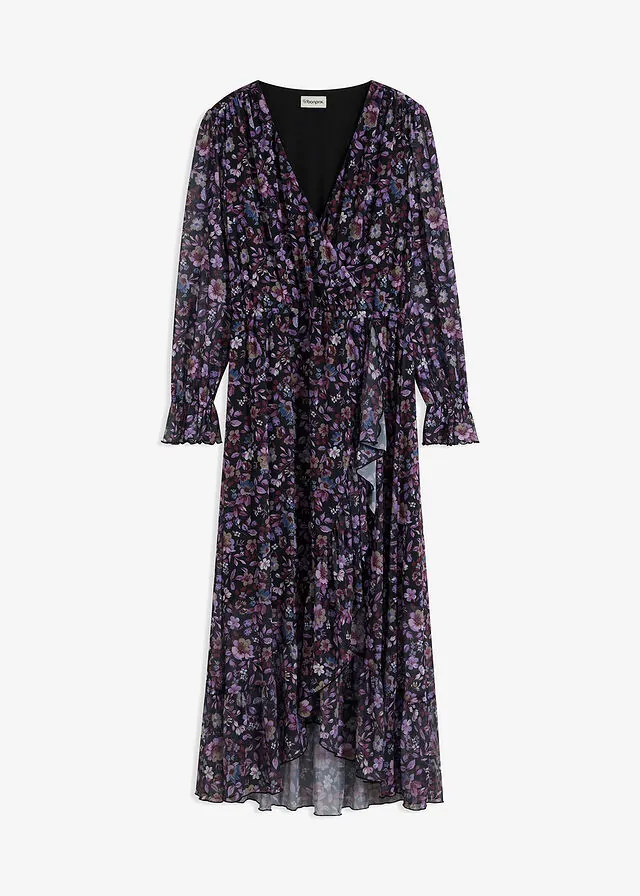 Vestido de malla con estampado de flores