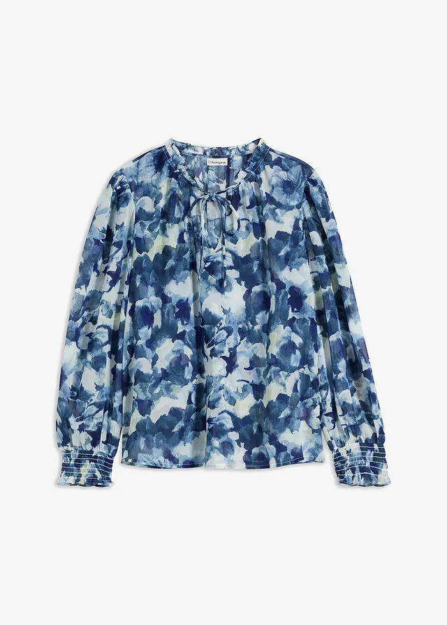 Blusa de gasa estampada