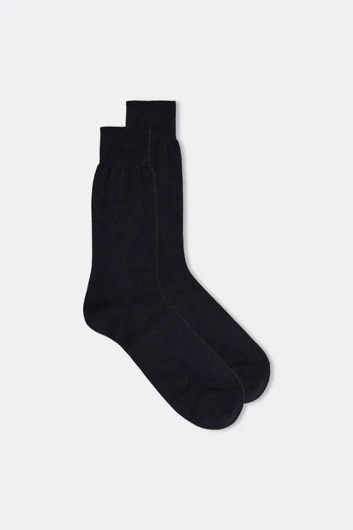 Intimissimi Calcetín térmico de hombre con cashmere, seda y algodón Hombre Azul Tamaño 37-39