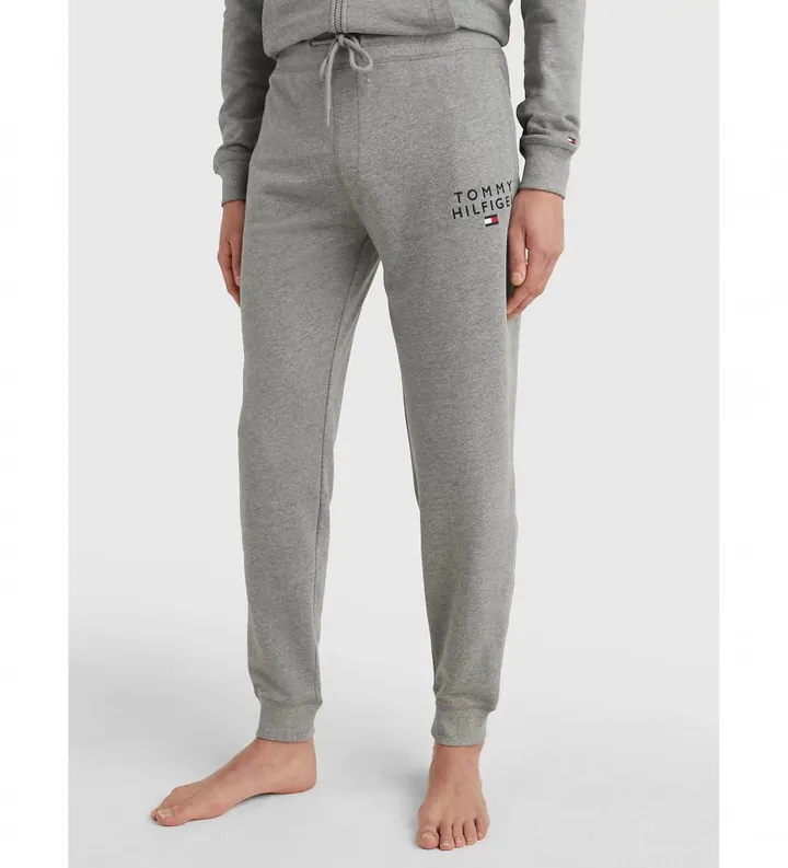 Tommy Hilfiger para hombre. UM0UM02880 Pantalón jogger bajo Elástico gris (XXL), Casual, Algodón, Sostenible