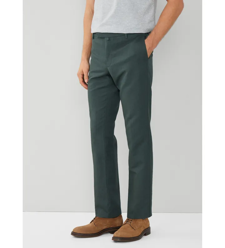 Hackett London para hombre. HM212580 Pantalón Bone verde (31/34), Casual, Lino