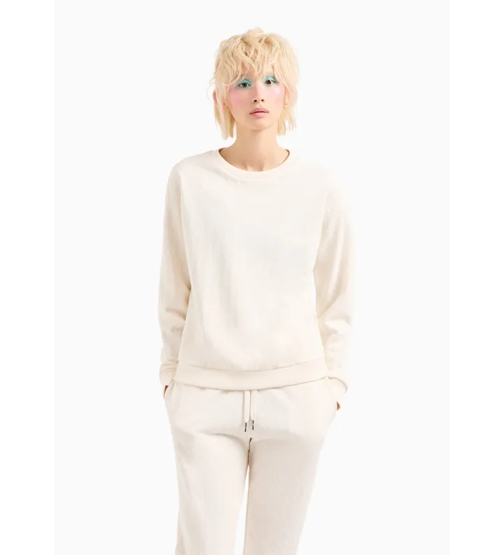 A|X Armani Exchange para mujer. 8NYMLGYJE5Z1130 Sudadera Terry beige (L), Casual, Algodón, Manga larga