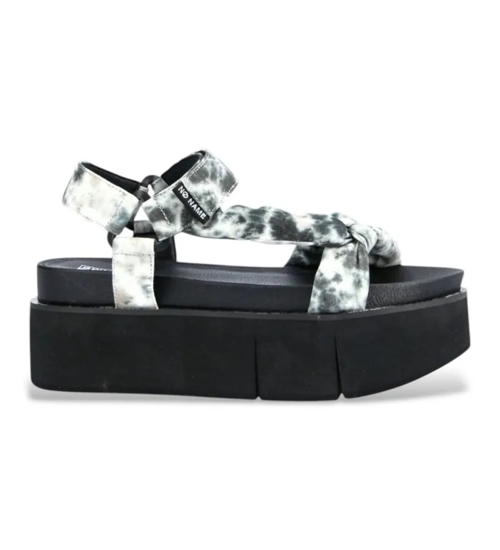 NO NAME para mujer. KNKCLB0 Sandalias Plataforma Print negro (38), Tela, 3 a 5cm, Velcro, Casual