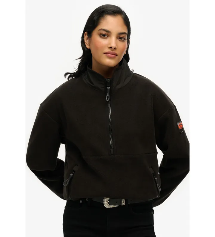 Superdry para mujer. W2012339A Forro Polar Active negro (10 UK = S), Casual, Poliéster Reciclado, Sostenible