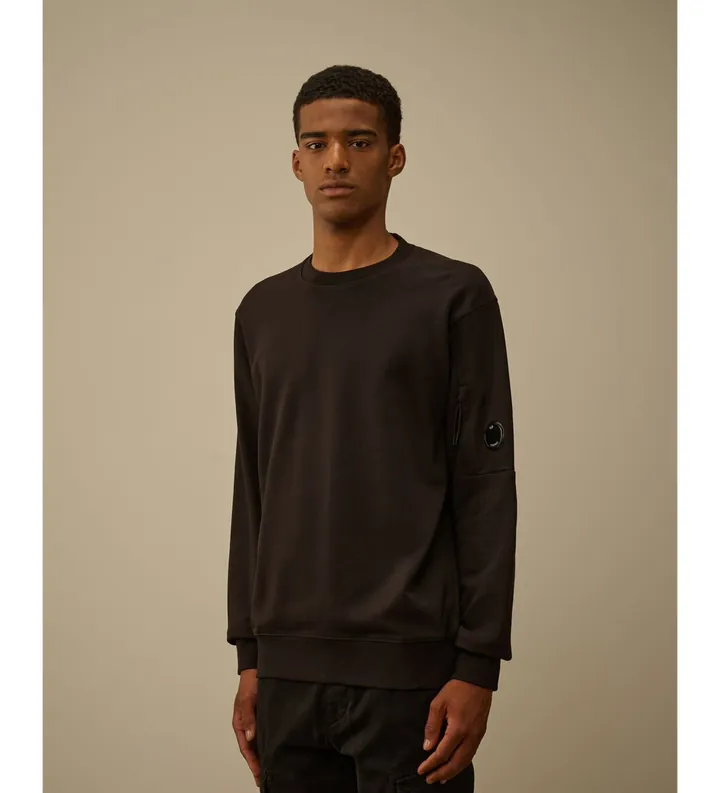 C.P. Company para hombre. RCCMSS713A005086W Sudadera en relieve diagonal negro (L), Casual, Algodón