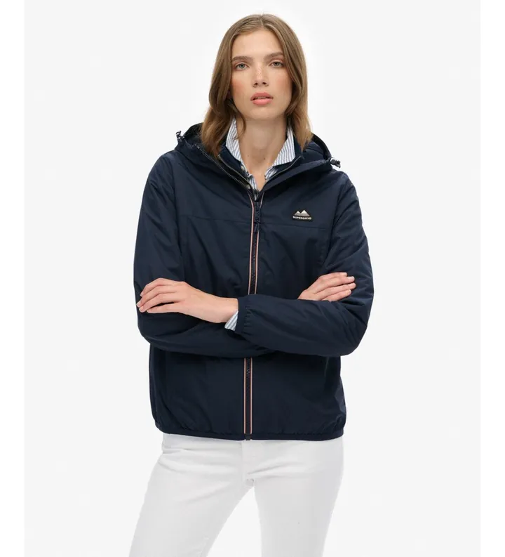 Superdry para mujer. W5011986A Chaqueta cortavientos Essential Tri marino (L), Casual, Poliéster