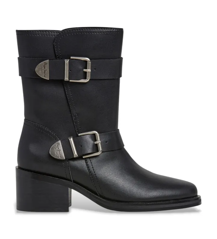 Pepe Jeans para mujer. PLS500021 Botas de piel Sandy West negro (40), 3 a 5cm, Ninguno, Casual