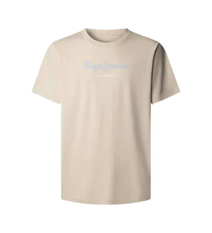 Pepe Jeans para hombre. PM5010178 Camiseta Eggo N beige (S), Casual, Algodón, Manga corta