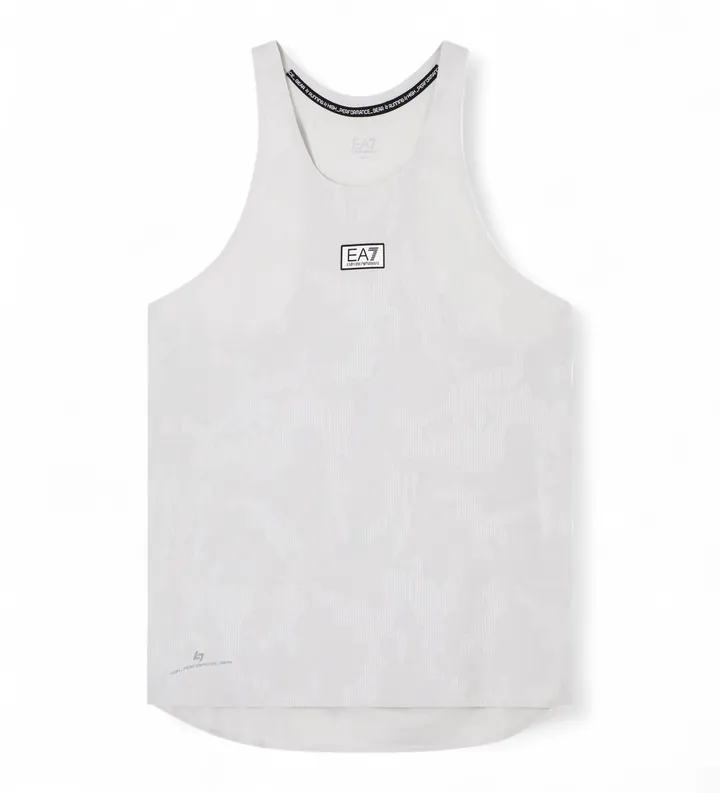 EA7 para hombre. 7M001350_AF22275 Camiseta Top Ventus+ M gris claro (L), Casual, Verde, Poliéster, Sin mangas / Tirantes