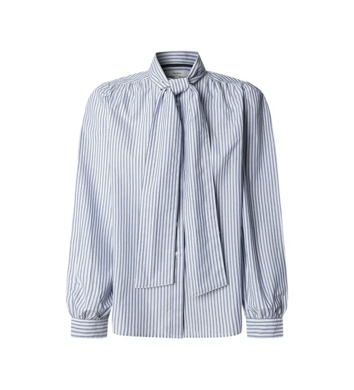 Pepe Jeans para mujer. PL3051387 Blusa Aty azul (L), Casual, Algodón, Clásico, Manga larga