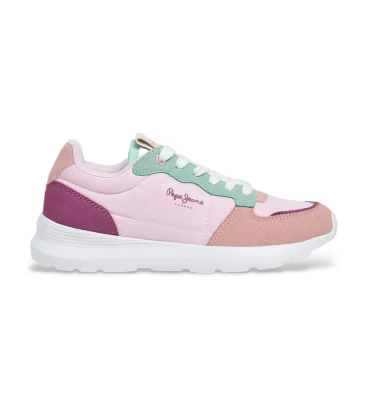 Pepe Jeans para mujer/niña. PGS400012 Zapatillas Teagan Bass rosa (32), Plano, Cordones, Casual, moda infantil